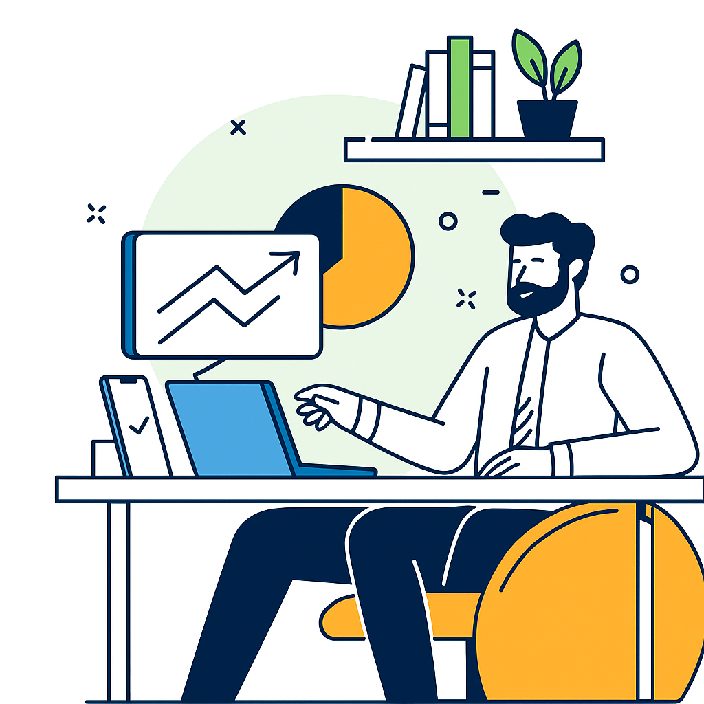 Illustration bureau technologique